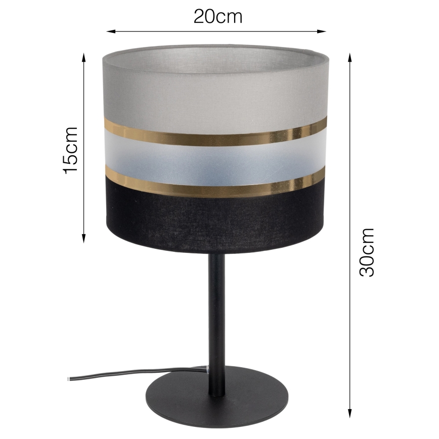 Επιτραπέζιο φωτιστικό CORAL 1xE27/60W/230V μαύρο/γκρι