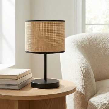Επιτραπέζιο φωτιστικό ECO 1xE27/15W/230V μπεζ/ρατάν