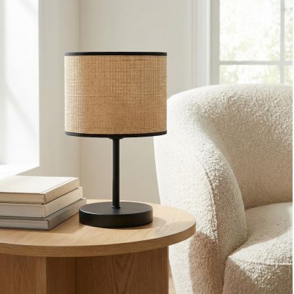 Επιτραπέζιο φωτιστικό ECO 1xE27/15W/230V μπεζ/ρατάν