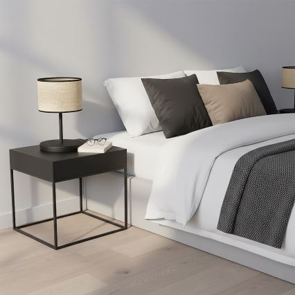 Επιτραπέζιο φωτιστικό ECO 1xE27/15W/230V μπεζ/ρατάν