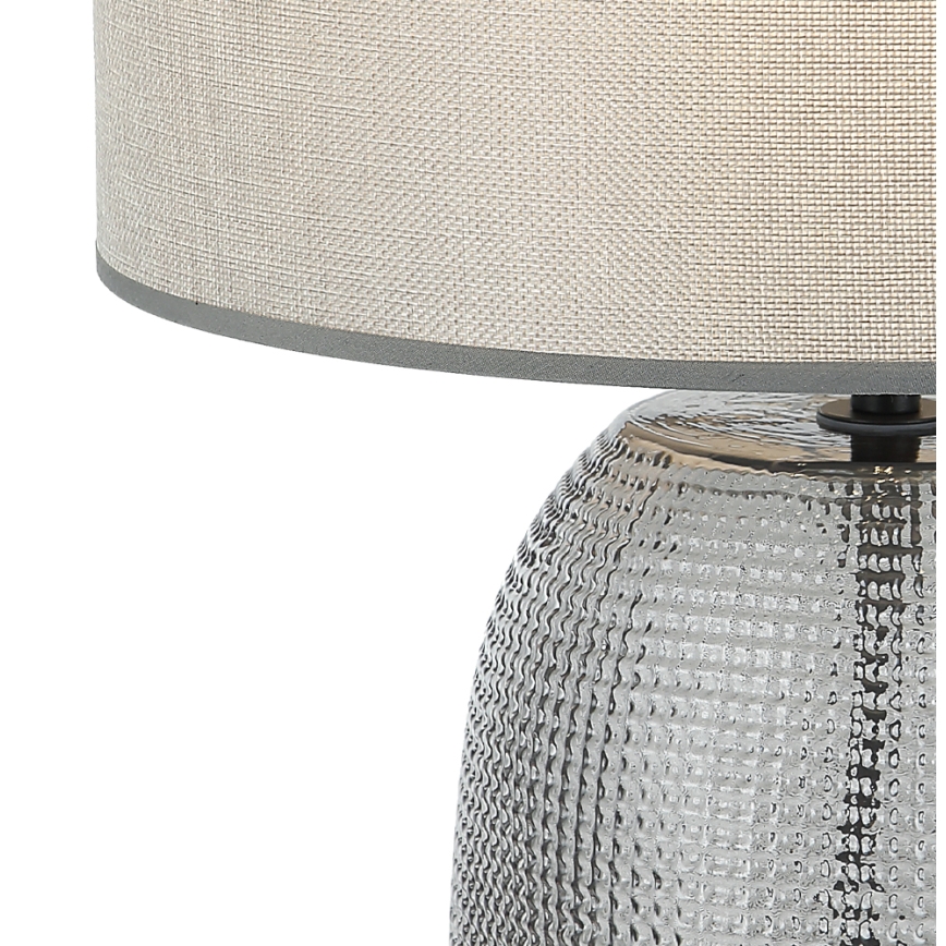 Επιτραπέζιο φωτιστικό JENIFER 1xE27/40W/230V γκρι/καπνιστό