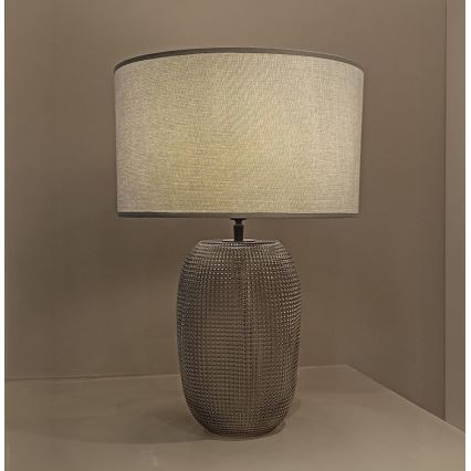 Επιτραπέζιο φωτιστικό JENIFER 1xE27/40W/230V γκρι/καπνιστό