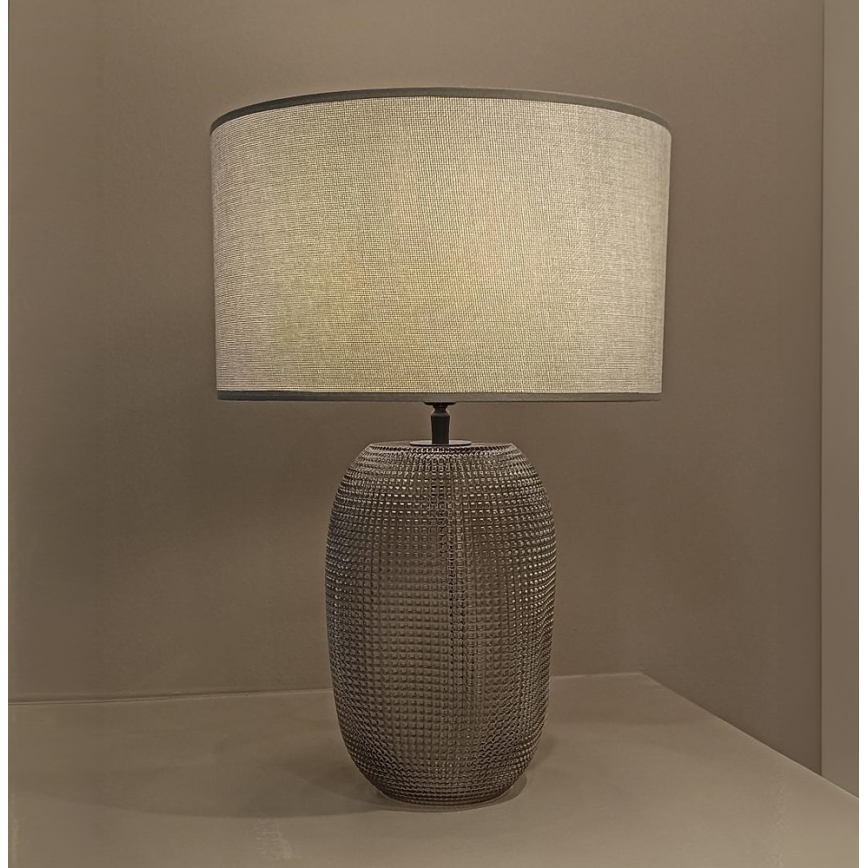 Επιτραπέζιο φωτιστικό JENIFER 1xE27/40W/230V γκρι/καπνιστό