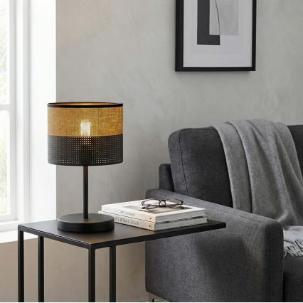 Επιτραπέζιο φωτιστικό KARBON 1xE27/15W/230V μαύρο/καφέ