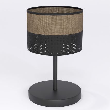 Επιτραπέζιο φωτιστικό KARBON 1xE27/15W/230V μαύρο/καφέ
