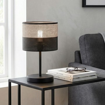 Επιτραπέζιο φωτιστικό KARBON 1xE27/15W/230V μαύρο/γκρι