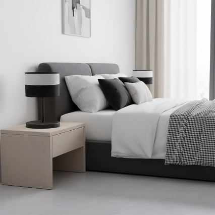 Επιτραπέζιο φωτιστικό KARBON 1xE27/15W/230V μαύρο/γκρι
