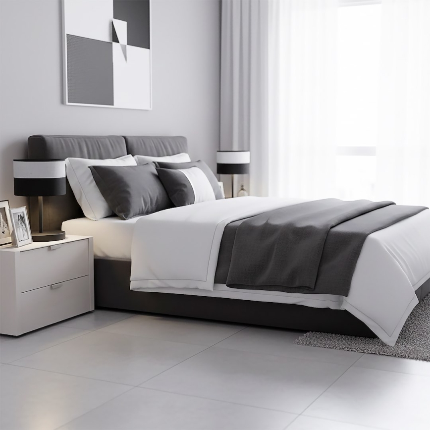 Επιτραπέζιο φωτιστικό KARBON 1xE27/15W/230V μαύρο/γκρι