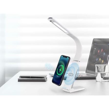 Επιτραπέζιο φωτιστικό LED Dimmable με ασύρματη φόρτιση και αισθητήρας LORD EVO LED/8W/230V 3000K/4500K/6000K λευκό