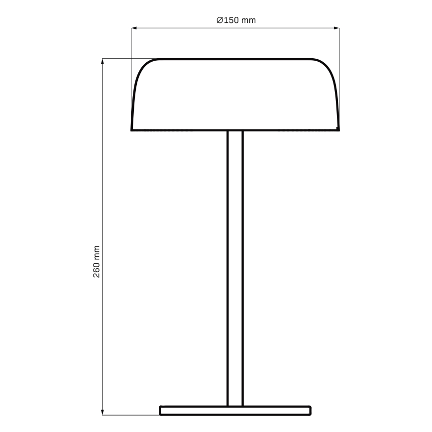 LED Dimming αφής Εξωτερικού χώρου Επιτραπέζιο φωτιστικό TRYPOLIS LED/2W/5V USB 1800 mAh IP44 μαύρο