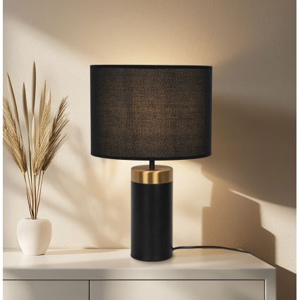 Επιτραπέζιο φωτιστικό LUCIANO 1xE27/40W/230V μαύρο/χρυσό