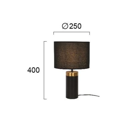 Επιτραπέζιο φωτιστικό LUCIANO 1xE27/40W/230V μαύρο/χρυσό