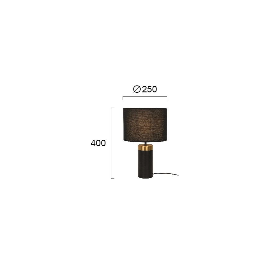 Επιτραπέζιο φωτιστικό LUCIANO 1xE27/40W/230V μαύρο/χρυσό