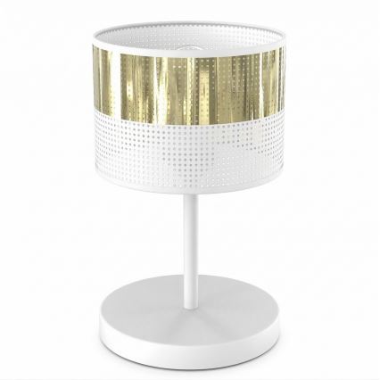 Επιτραπέζιο φωτιστικό LUX 1xE27/15W/230V λευκό/χρυσό