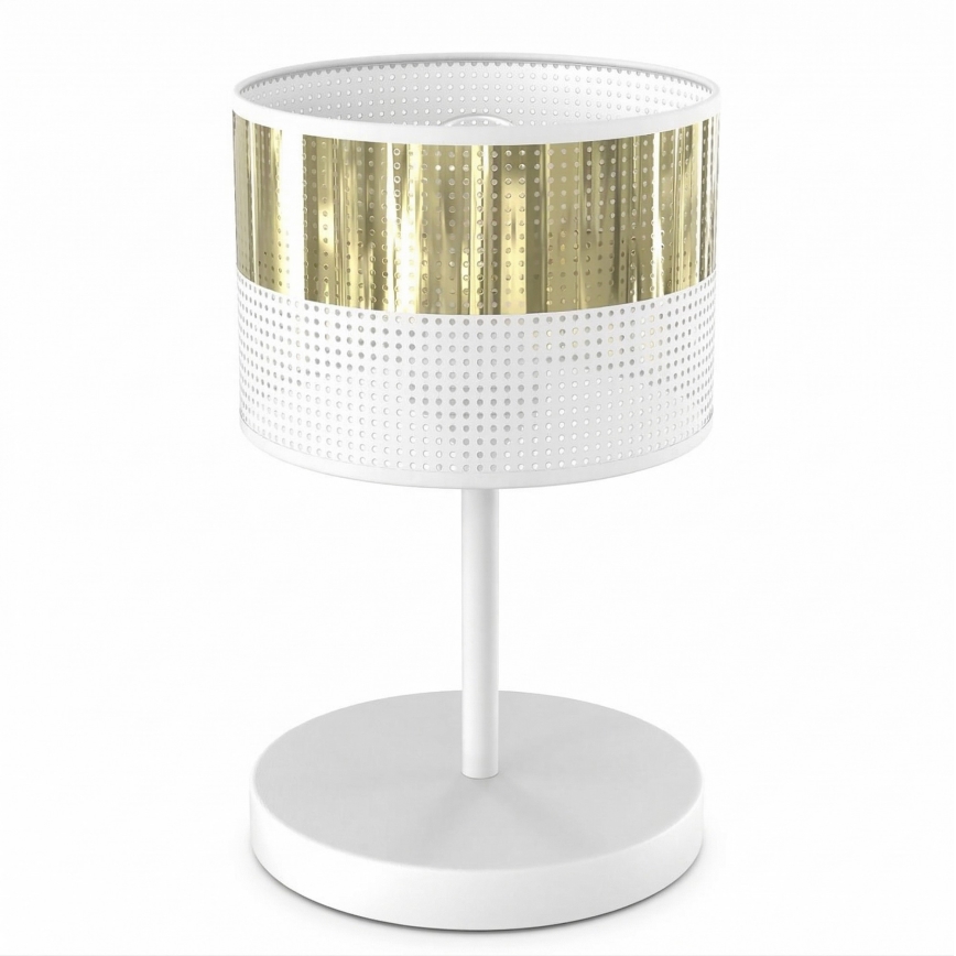 Επιτραπέζιο φωτιστικό LUX 1xE27/15W/230V λευκό/χρυσό