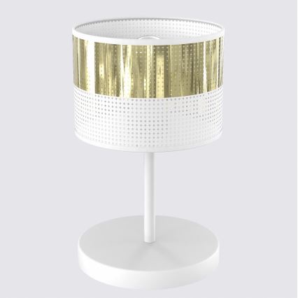 Επιτραπέζιο φωτιστικό LUX 1xE27/15W/230V λευκό/χρυσό