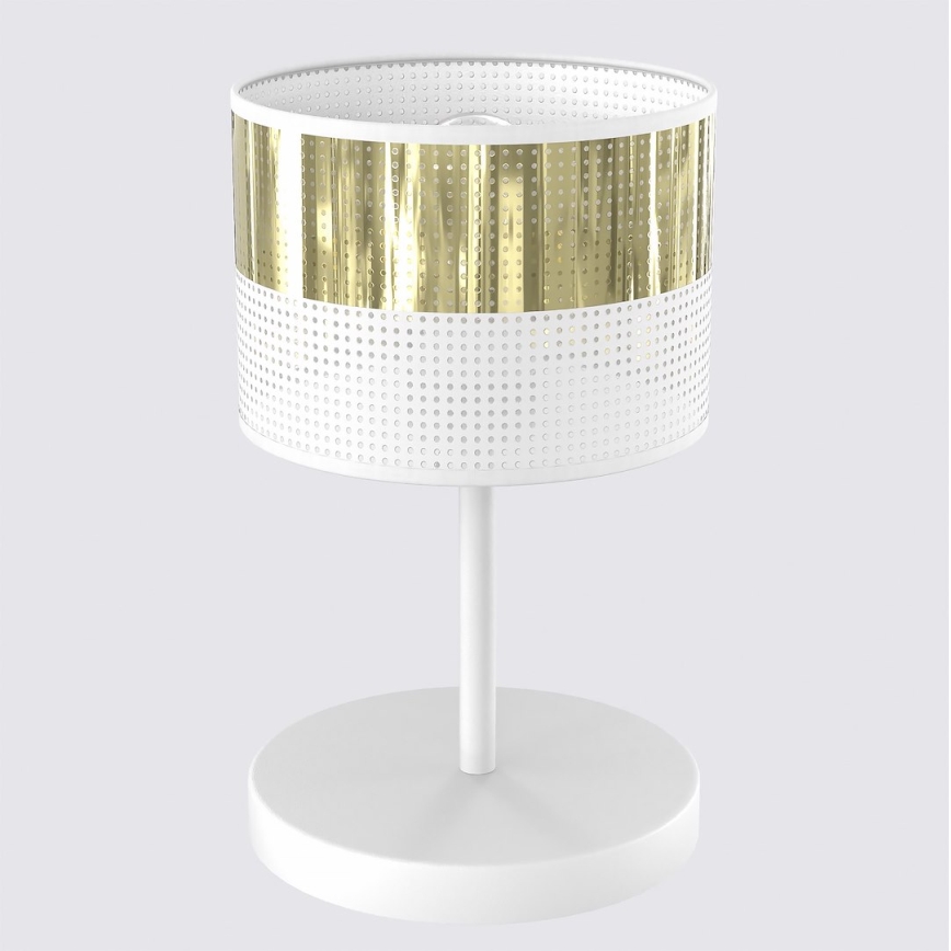 Επιτραπέζιο φωτιστικό LUX 1xE27/15W/230V λευκό/χρυσό