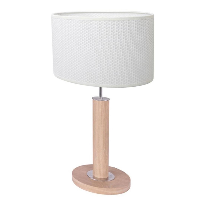 Επιτραπέζιο φωτιστικό MERCEDES 1xE27/40W/230V 46 cm λευκό/δρυς