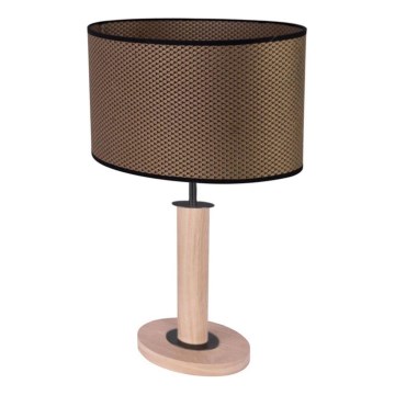 Επιτραπέζιο φωτιστικό MERCEDES 1xE27/40W/230V 46 cm καφέ/βελανιδιά