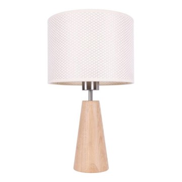 Επιτραπέζιο φωτιστικό MERCEDES 1xE27/40W/230V Ø 43 εκ., εκρού/φινίρισμα δρυός