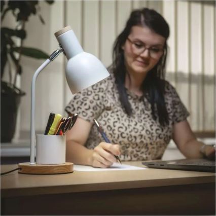 Επιτραπέζιο φωτιστικό POPPY 1xE27/25W/230V λευκό