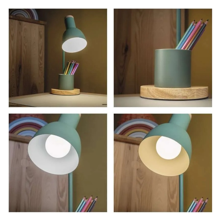 Επιτραπέζιο φωτιστικό POPPY 1xE27/25W/230V πράσινο