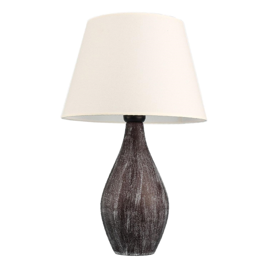 Επιτραπέζιο φωτιστικό RAMZES 1xE27/40W/230V λευκό/καφέ