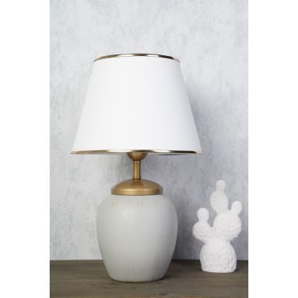 Επιτραπέζιο φωτιστικό RAMZES 1xE27/40W/230V λευκό/γκρι