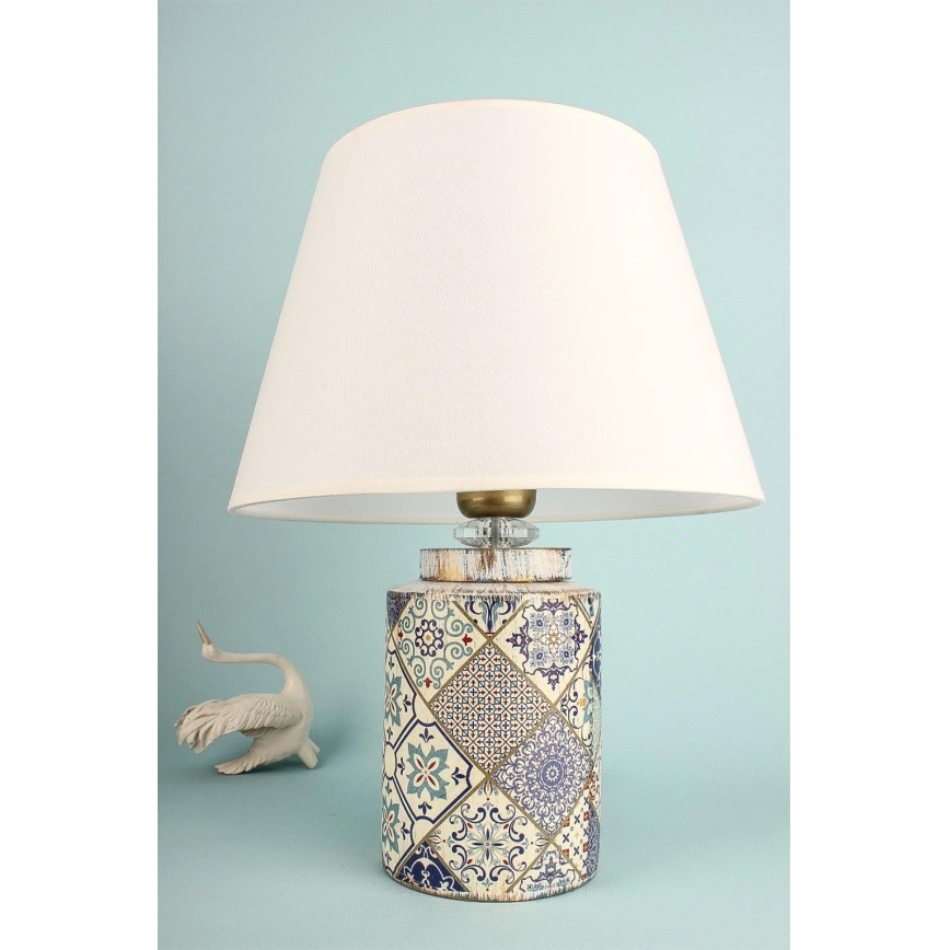 Επιτραπέζιο φωτιστικό RAMZES 1xE27/40W/230V λευκό/γκρι