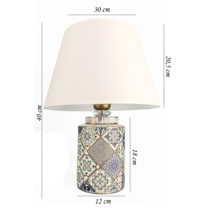 Επιτραπέζιο φωτιστικό RAMZES 1xE27/40W/230V λευκό/γκρι