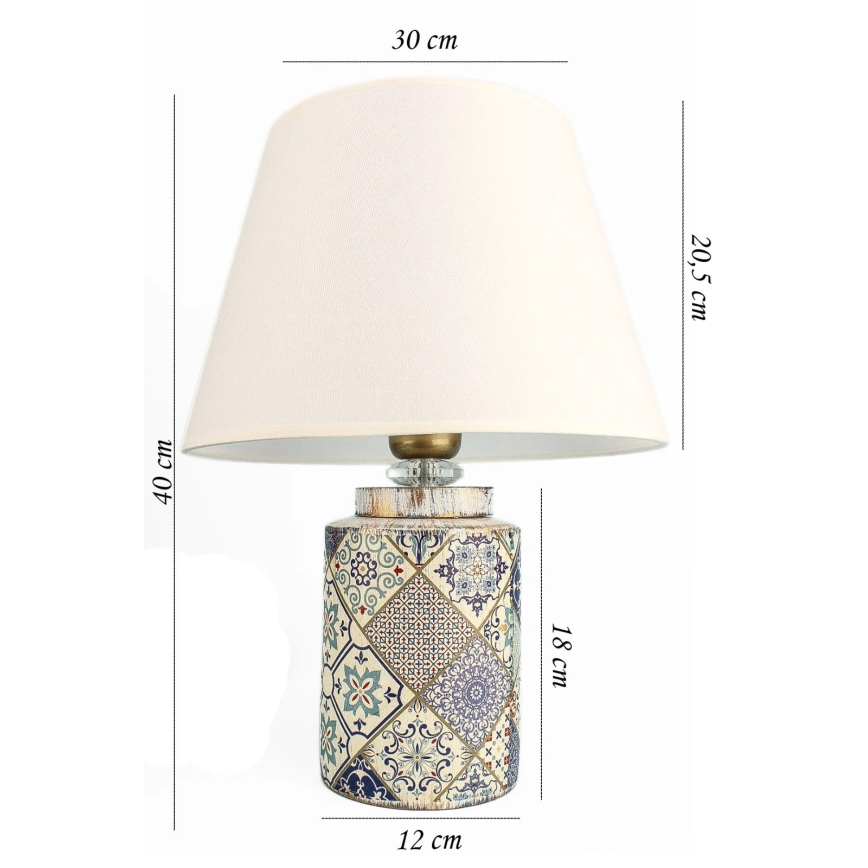 Επιτραπέζιο φωτιστικό RAMZES 1xE27/40W/230V λευκό/γκρι