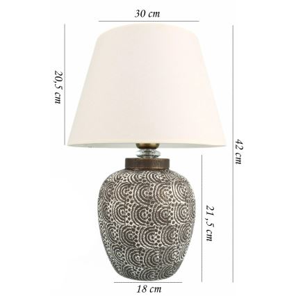 Επιτραπέζιο φωτιστικό RAMZES 1xE27/40W/230V λευκό/γκρι