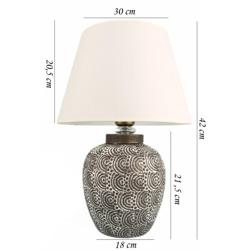 Επιτραπέζιο φωτιστικό RAMZES 1xE27/40W/230V λευκό/γκρι