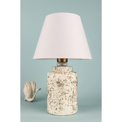 Επιτραπέζιο φωτιστικό RAMZES 1xE27/40W/230V λευκό/μπεζ