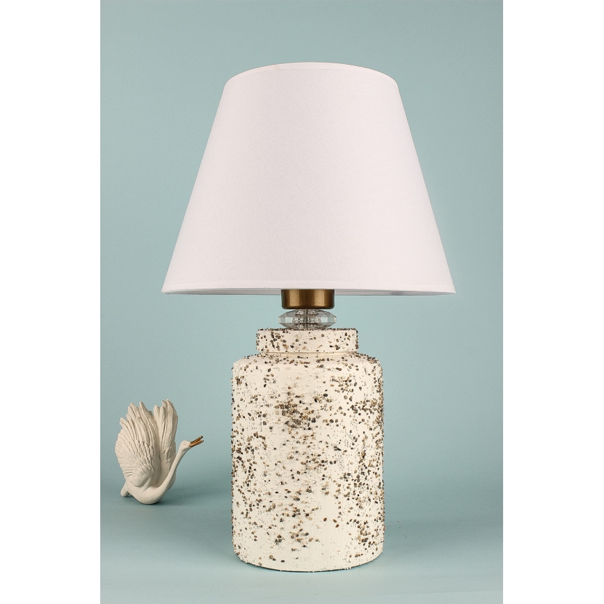 Επιτραπέζιο φωτιστικό RAMZES 1xE27/40W/230V λευκό/μπεζ