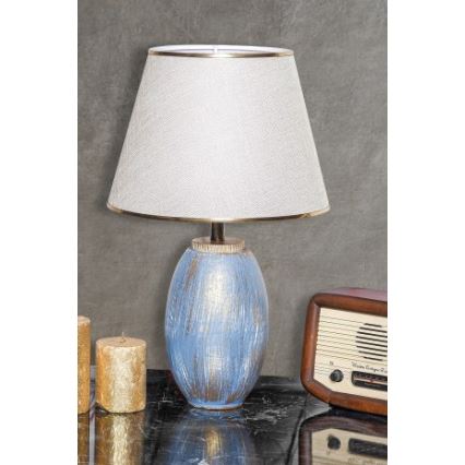 Επιτραπέζιο φωτιστικό RAMZES 1xE27/40W/230V κρεμ/μπλε