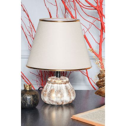 Επιτραπέζιο φωτιστικό RAMZES 1xE27/40W/230V κρεμ/χρυσό