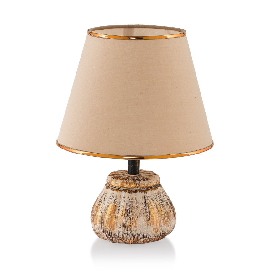 Επιτραπέζιο φωτιστικό RAMZES 1xE27/40W/230V κρεμ/χρυσό