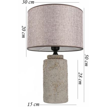 Επιτραπέζιο φωτιστικό RAMZES 1xE27/40W/230V γκρι