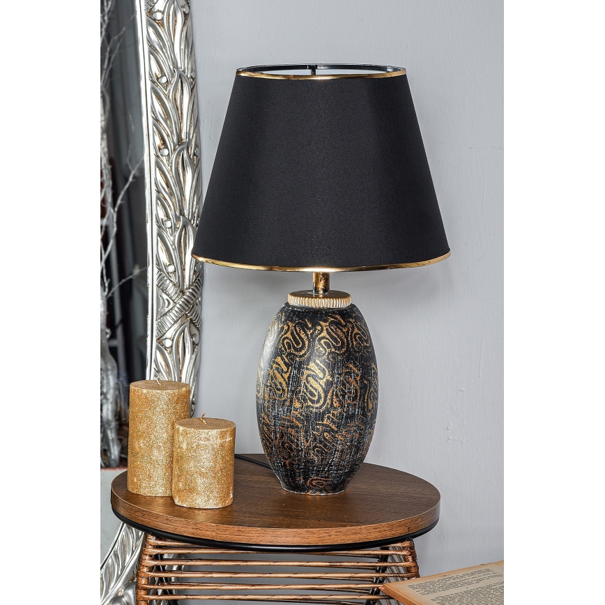 Επιτραπέζιο φωτιστικό RAMZES 1xE27/40W/230V μαύρο/χρυσό