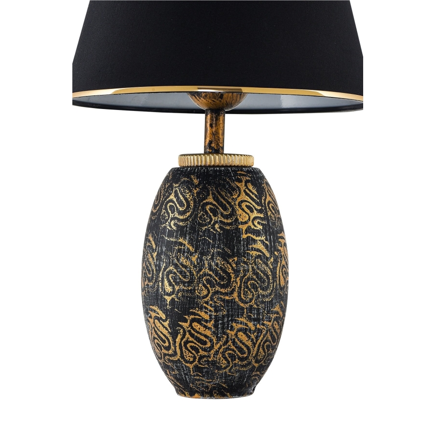 Επιτραπέζιο φωτιστικό RAMZES 1xE27/40W/230V μαύρο/χρυσό