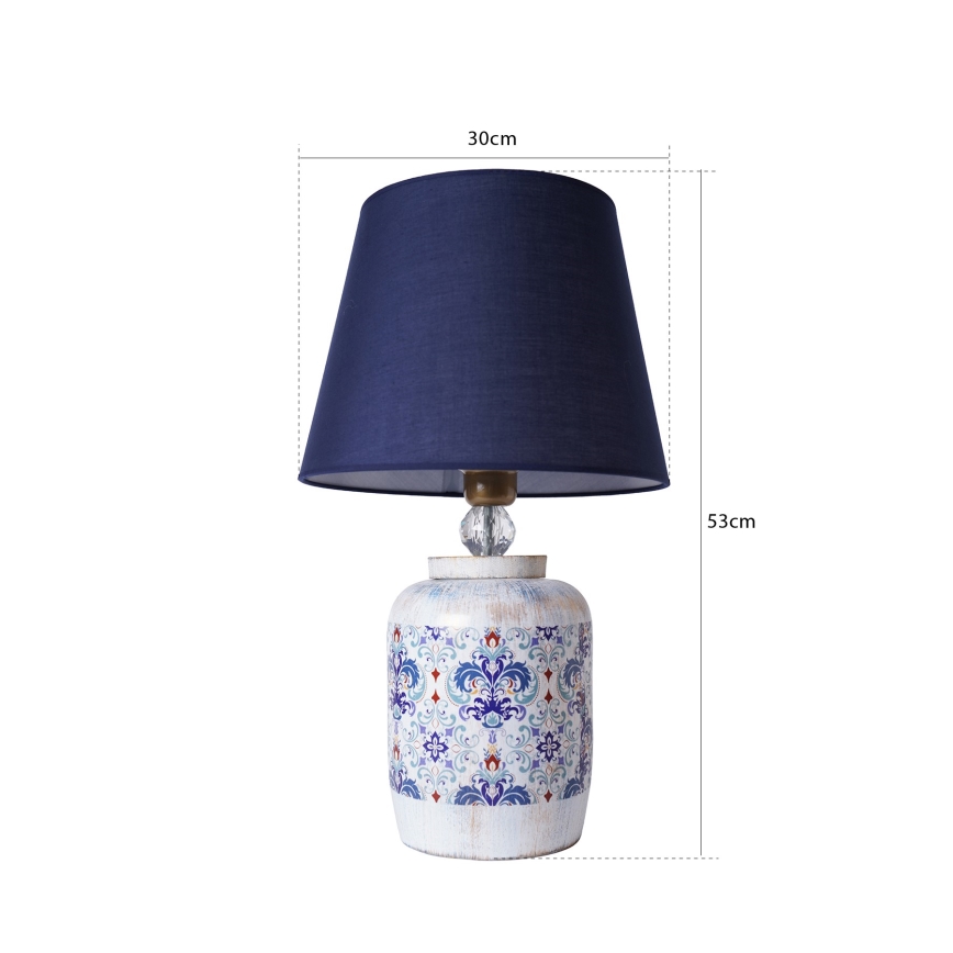 Επιτραπέζιο φωτιστικό RAMZES 1xE27/40W/230V μπλε/λευκό