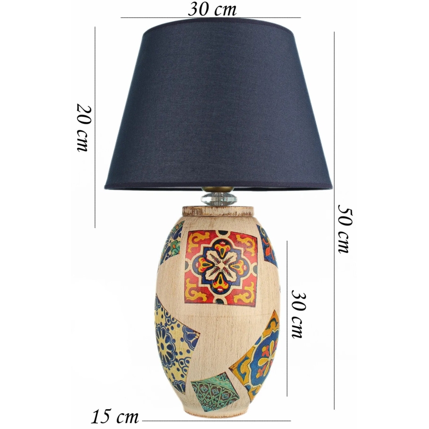 Επιτραπέζιο φωτιστικό RAMZES 1xE27/40W/230V μπλε/μπεζ