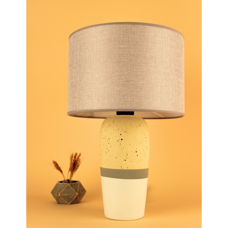 Επιτραπέζιο φωτιστικό RAMZES 1xE27/40W/230V μπεζ/κίτρινο