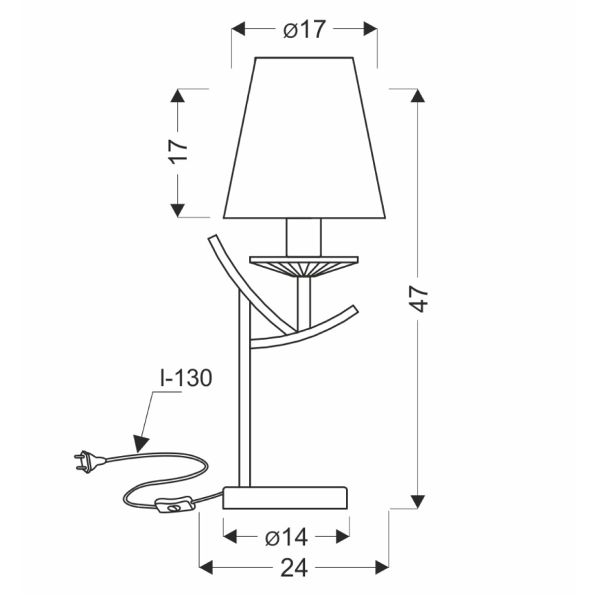 Επιτραπέζιο φωτιστικό VITORIA 1xE14/40W/230V κίτρινο/ορείχαλκο
