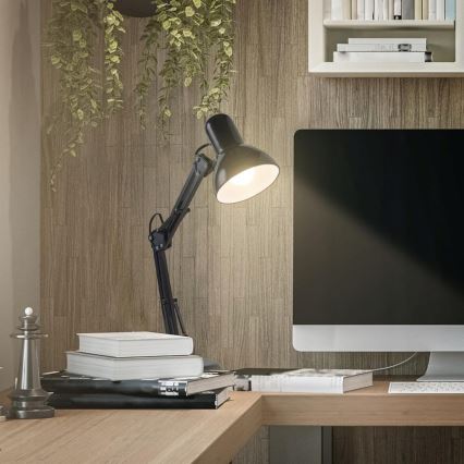 Επιτραπέζιο φωτιστικό με κλιπ 2 σε 1 1xE27/60W/230V μαύρο