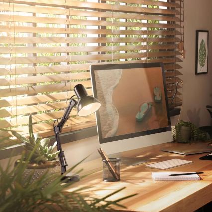 Επιτραπέζιο φωτιστικό με κλιπ 2 σε 1 1xE27/60W/230V μαύρο