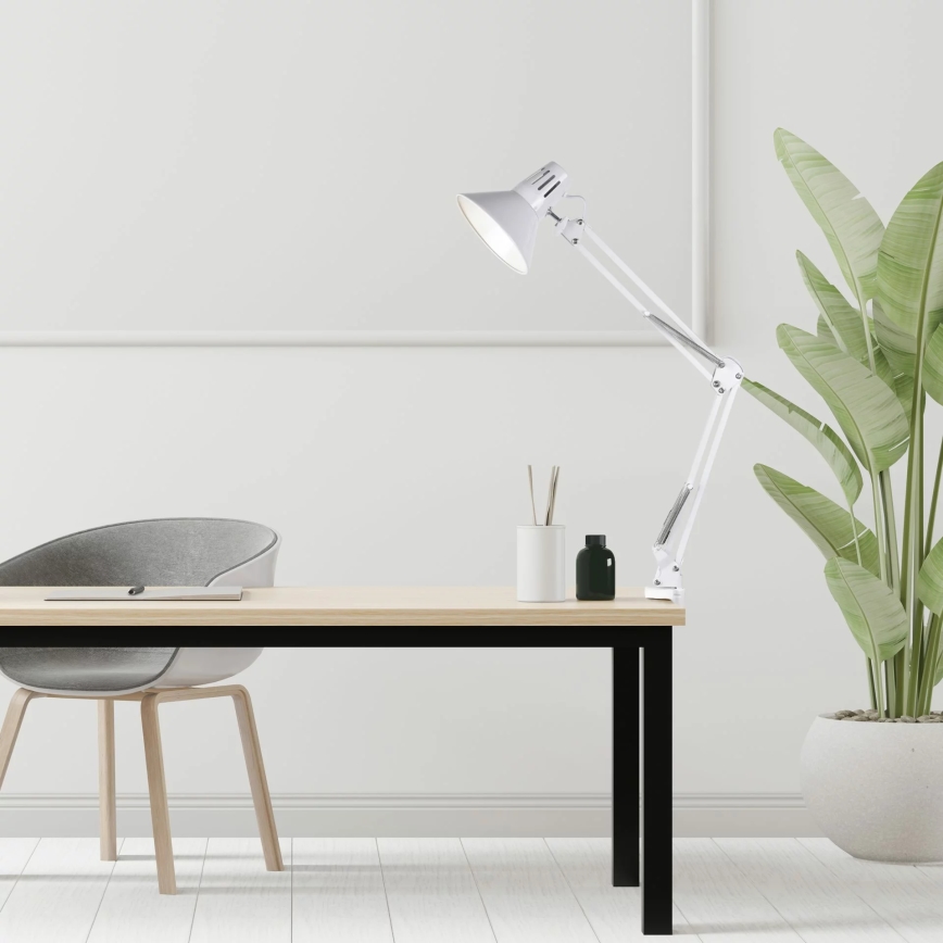 Επιτραπέζιο φωτιστικό με κλιπ WORKER 1xE27/10W/230V λευκό
