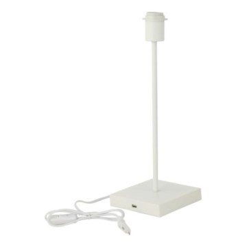 Επιτραπέζιο φωτιστικό με θύρα USB 1xE27/15W/230V λευκό