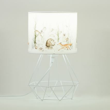 Επιτραπέζιο παιδικό φωτιστικό KIDS ROOM 1xE27/60W/230V διάμ. 18 εκ. με σχέδια ζώων